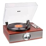 Fenton RP180 Retro Record Player | Vintage Vinyl Player & CD Combo | Classic Turntable with Built-In Speakers | Dark Wood Finish | Multi-Function Audio System for Music Lovers | Bluetooth Connectivity