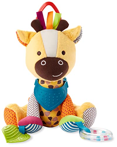 Image of Skip Hop Bandana Buddies Baby Activity and Teething Toy with Multi-Sensory Rattle and Textures, Giraffe