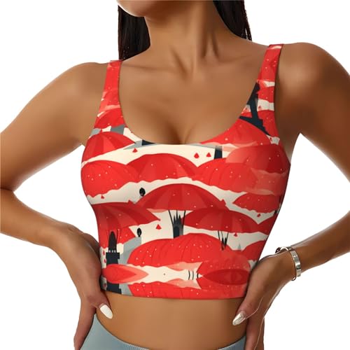 Chaleco de yoga para mujer HYTTER con estampado de Torre Eiffel y paraguas rojo en talla M