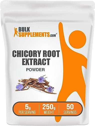 BulkSupplements.com Chicory Extract Powder - Keto Fiber - Prebiotic Fiber - Chicory Root Fiber - Chickory for Coffee - Fiber Drink Mix - Prebiotic Powder - Gut Health Powder (250 Grams - 8.8 oz) -  CHICX-P