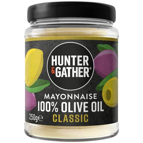 Hunter & Gather Maionese all’Olio di Olive 240g | Realizzata con Puro Olio di Olive e Tuorlo d’Uovo da Allevamento all’Aperto | Paleo, Keto, Senza Zucchero e Senza Glutine