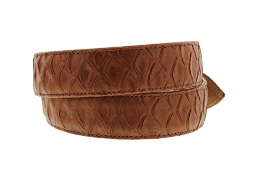 El Presidente Mens Cognac Anteater Print Leather Western Cowboy Belt Silver Buckle2