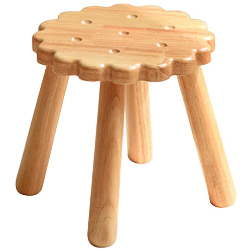 Tabouret biscuit Veemoon en bois robuste kaki pour salon