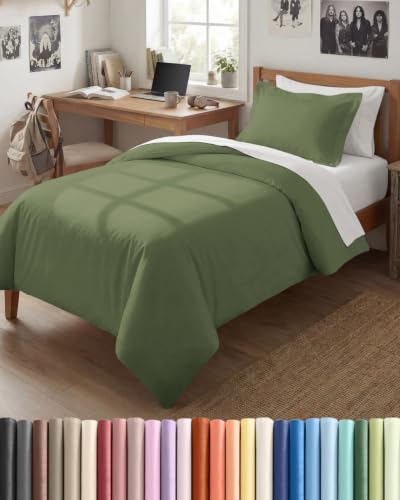Image of Duvet Cover Twin /Twin XL - 2 Piece Set, College Dorm Room - Sage Green