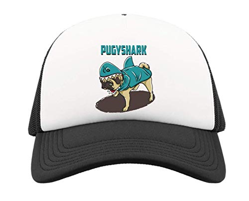 Gorra de Camionero de Media Malla Pugyshark Diseñada con un Boceto Original y Divertido