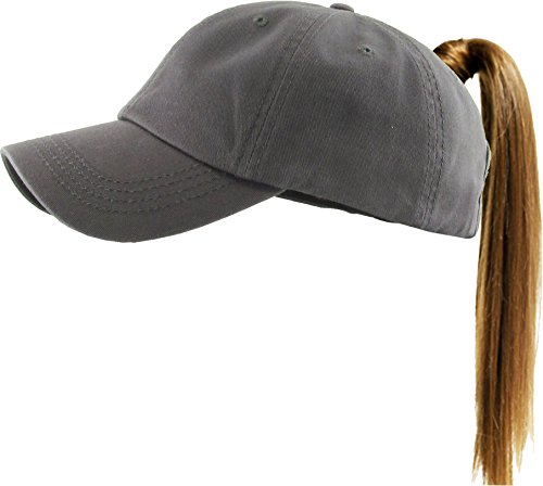 Image of Classic Plain Ponytail Messy High Bun Headwear Adjustable Cotton Trucker Mesh Glitter Hat Baseball Cap