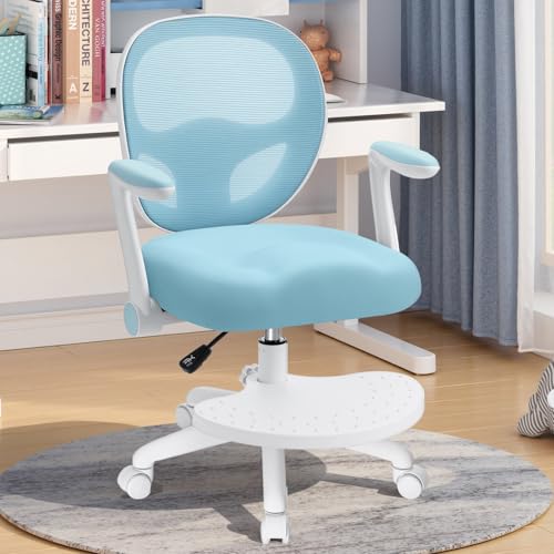 Image of HOFFREE Kids Desk Chair Ergonomic Study Chair with Flipped Armrest-Blue