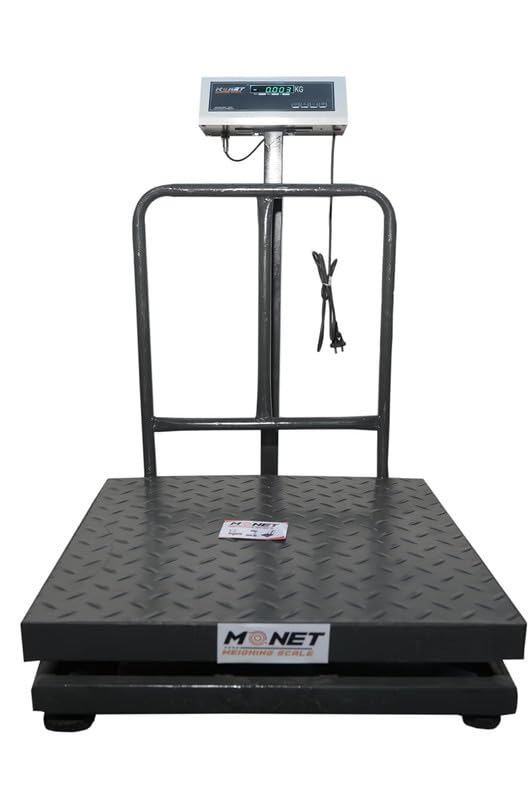 Image of MONET Weighing Scale | Size 16 * 16 inches |150kg Platform Weighing Scale | MS Platform | Long 2-Day Battery Backup | For Industrial And Commercial Use