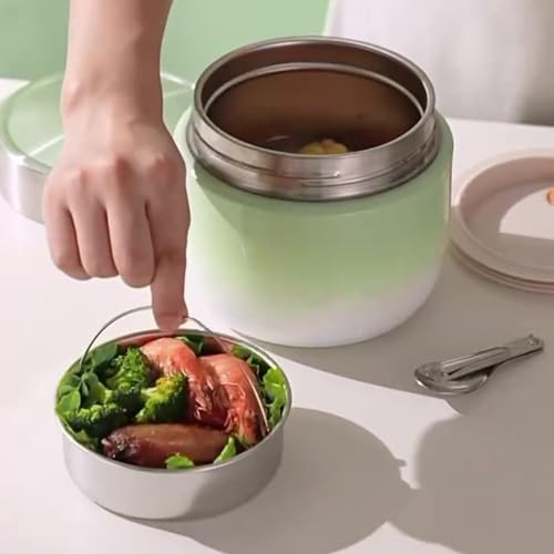 Recipiente térmico para alimentos, 1200 ml, recipiente de transporte de alimentos para viajes, recipiente aislante a prueba de fugas para bebidas, barbacoa, camping, viajes, deportes, exteriores - imagen 3