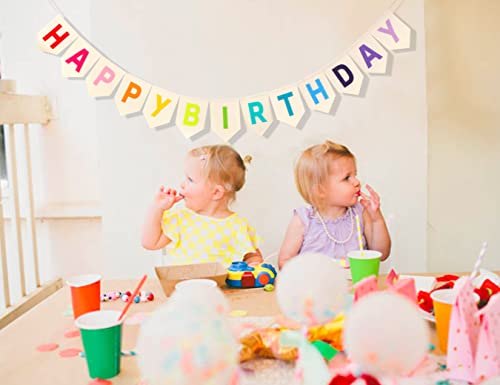 Rainbow Happy Birthday Bunting Banner - Happy Birthday Pastel Colors, Personalized Birthday Banner, 1St Birthday Rainbow Decorations,Photo Prop,Best Birthday Party Supplies (Birthday Bunting Banner) #TOP1