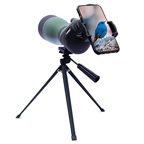 Image of HINISO Spotting Scope 20-60x80 HD Dual Focus Zoom Telescope with Tripod, Phone Adapter & Bag | BAK4 Prism, Waterproof Fogproof Scope for Bird Watching, Stargazing, Wildlife & Target Shooting