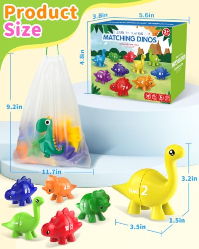 Image of Number Dinosaur Toys for Kids 3-5, Montessori Learning Toys for 3 Year Old