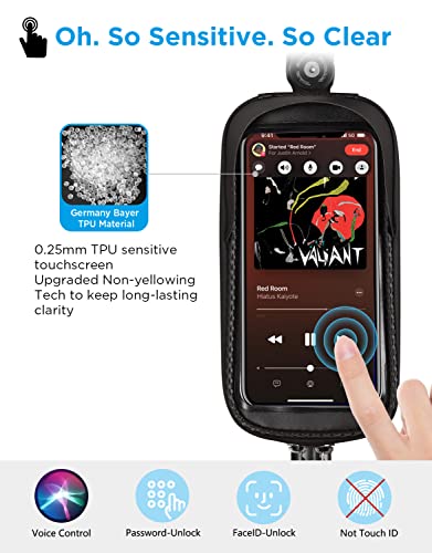 Whale Fall 2022 Portable Bike Bag, Bike Phone Mount, Bike Accessories, Phone Holder For Bike, Sturdy/Waterproof, Germany Bayer 0.25Mm Tpu, 4” - 6.9” Cellphone, Black, X1 Pro #TOP3