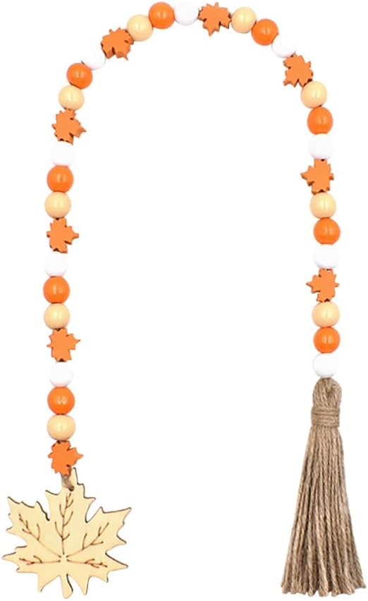 Thanksgiving Wood Bead Garland Fall Harvest Wooden Bead