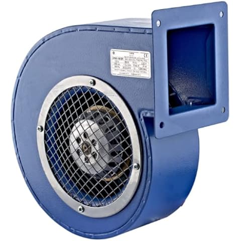 UZMAN Radiallüfter Industrie Druckgebläse Radial Gebläse Kesselgebläse Schmiedefeuer Radialventilatoren aus Aluminium oder Stahlblech - 230 V - 450m³/h bis 1150m³/h (RV 160 ER (1150m³/h)) Cover