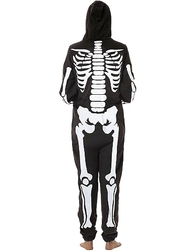 CYCLAMEN Skeleton Halloween Costume for Adults Couples Skeleton Onesie Jumpsuit Pajamas with Hood Family, for Women, L - image 3
