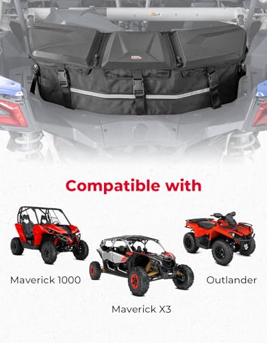 Image of KEMIMOTO Rear Cargo Bag Compatible with Can-Am Maverick X3 Models, Black