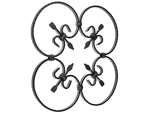 Gal Industrial Schmiedeeisen Ornament 38x38 cm Gitter für Tore Zäune Fenstergitter Stahl geschmiedet