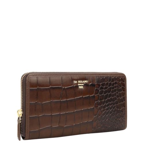 Image of Da Milano Premium Leather Wallet for Women | Multi Compartment Travel Wallet - Brown