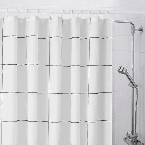 Amazon｜IKEA イケア シャワーカーテン ホワイト/チェック 180×200cm