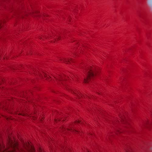 Image of NICEEC 2 Skeins Faux Fur Yarn Super Soft, Chunky & Fluffy, Eyelash Yarn for Crochet & Knitting (Total Length 70yds,3.53oz) - Strawberry Red