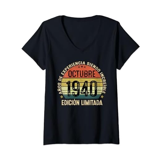 Mujer 84 Años Cumpleaños Regalos Originale Hombre Octubre 1940 Camiseta Cuello V