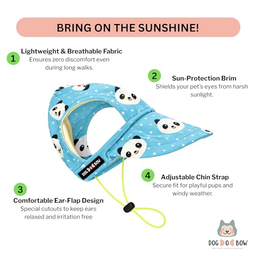Image of Dog-O-Bow Panda Print Baseball Cap for Dogs | Stylish, Durable & Comfortable Cap (Small)