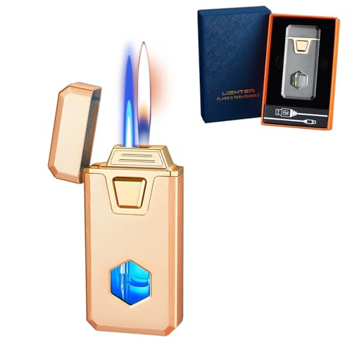 Encendedor recargable de doble llama ideal como regalo para hombres 2
