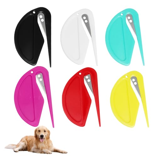 DVOFU Lot de 6 outils d'épilation multicolores pour poils d'animaux domestiques