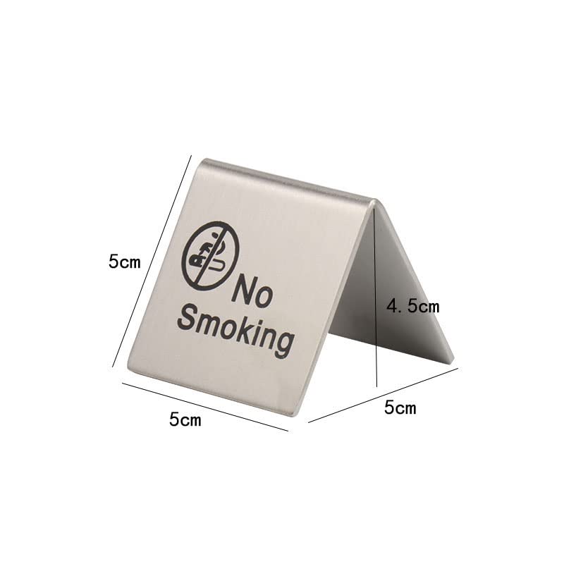 zalati No Smoking Sign 4pcs Table Signal Card Stainless Steel for Indoor & Outdoor Restaurant Coffee Office Table - Image 3
