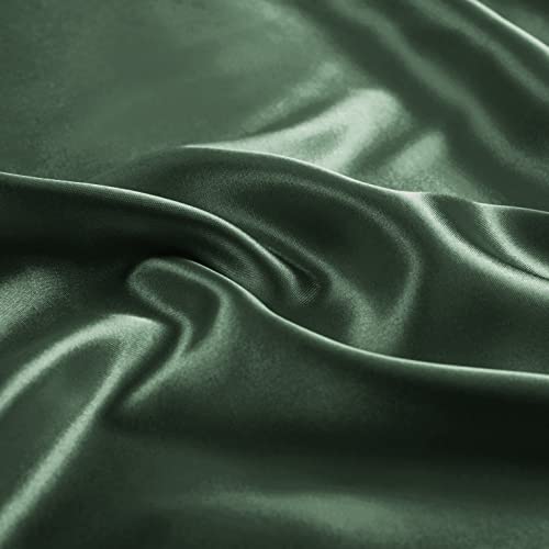 Ersmak 6 Pieces Satin Duvet Cover California King Luxury Silky Bedding Duvet Cover Set With 1 Soft Duvet Cover, 4 King Pillowcases And 1 Body Pillowcase, Emerald Green #TOP7