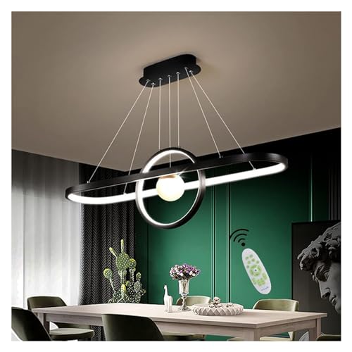Plafonnier suspension LED au design moderne ovale noir de style minimaliste