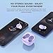 HTC True Wireless Earbuds 6 Bluetooth 5.3 in Ear Stereo Headphones Touch Control with Built-in Microphone, Wireless Noise Cancelling Earbuds 22H Playtime with Charging Case for Android and iOS- Pink