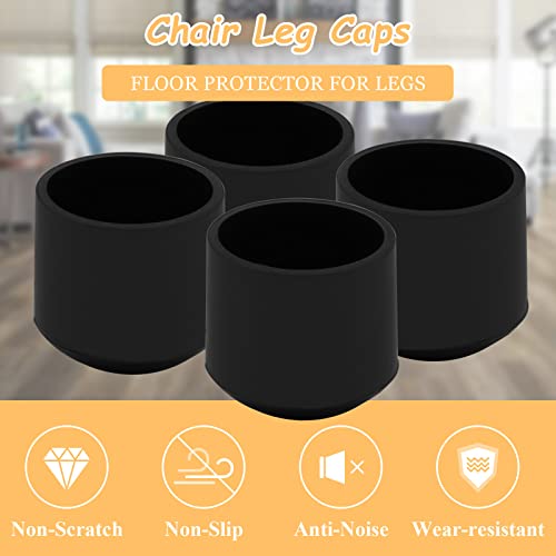Harskiyer 40Pcs Black Chair Leg Caps, 14Mm Rubber Round Feet Furniture Table Chair Leg Foot Cover Caps Feet Pads Floor Protectors #TOP2
