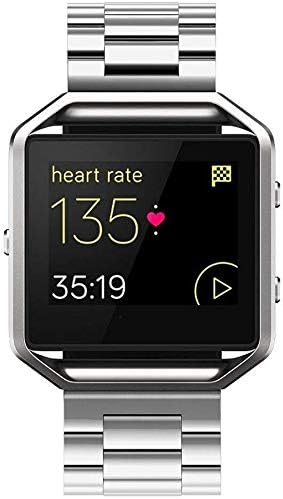 Miniatura 5 de Simpeak Correa de acero inoxidable para mujeres y hombres con marco de acero inoxidable compatible con Fitbit Blaze, herramienta de extracción Match