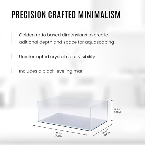 Image of UNS Ultra Clear Rimless Tank - 79.2GAL | 300L - 47.24x19.68x19.68 | 120x50x50 CM, 12mm Glass Thickness, Leveling Mat Included - Low Iron, High Clarity Fish Tank w / 45 Mitered Edge - [120P]