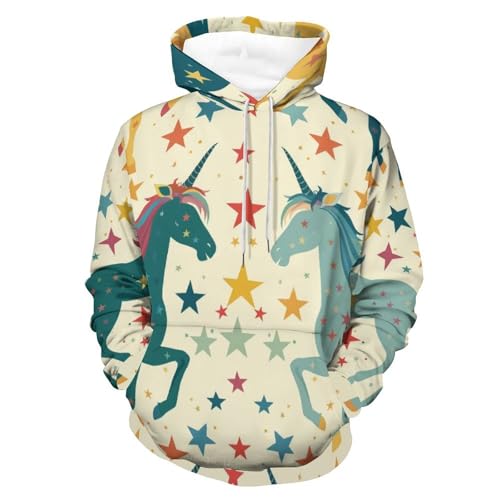 Sweat à capuche licornes colorées le cadeau original pour homme et femme