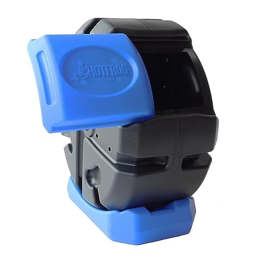 Image of FCMP Outdoor HOTFROG Half Size Rolling Single Chamber Batch Tumbling Composter - Outdoor Rotating Garden Compost Bin (HF-RC2000WB-BLU) Black & Blue (19-Gallon)