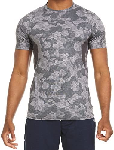 Russell Athletic Men's Fitted Short Sleeve Performance T-Shirt, Grey Bio Camo, Small #TOP9