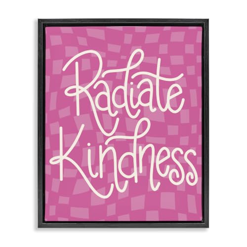Radiate Kindness Pink Checkered, 17 x 21 Inch Canvas in Floater Frame