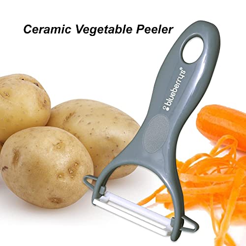 Image of Blueberry's Combo Ceramic and Ceramic Knife Set /Sharp and Hygienic Vegetable Fruit Peeler Slicer Set -Peeler (Combo)