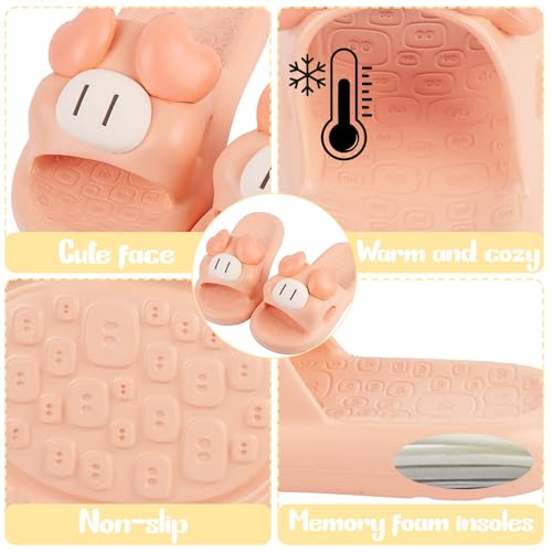Women Cute Cartoon Open Toe Animal Shape Slippers Cozy House Slides Anti-Slip Thick Bottom Home Beach Sandals Shoes Indoor Outdoor3
