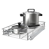 Picture of Pulloutor Pull Out Cabinet Organizer,Slide Out Kitchen Cabinet Storage Shelf and Drawer Organizer NEED 12" W and 22" D Cabinet, Chrome Finish (11 * 21 in)