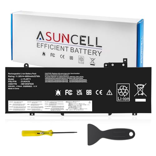 Image of ASUNCELL L17L3P71 L17M3P72 Laptop Battery for Lenovo ThinkPad T480S Series Notebook 01AV478 01AV480 01AV479 SB10K97621 SB10K97622 SB10K97620 11.58V /57Wh
