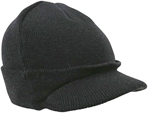 Zip Zap Zooom Mens Jeep Beanie Hat Black Thermal US Army Military Peak Ski Winter Hat MASH New