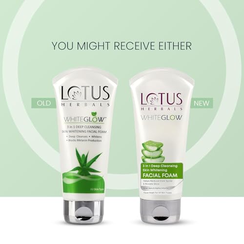 Image of Lotus Herbals 3 in 1 Deep Cleansing Facial Foam | Face Wash for Women & Men | Blocks Melanin Production | Acne & Oil-Control | Fades Dark Spots | For All Skin Types | 100g (Pack of 2)