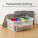 Rotho Ranger Aufbewahrungsbox 13l mit Deckel, Kunststoff (PP) BPA-frei, anthrazit, A4/13l (39.0 x 27.0 x 17.5 cm)