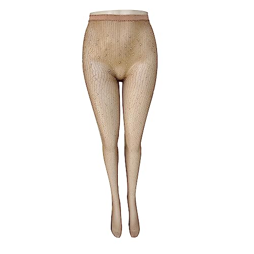 Image of Skintone Carnival Stockings | Gold Glitter Fishnet Tights for Caribbean Women