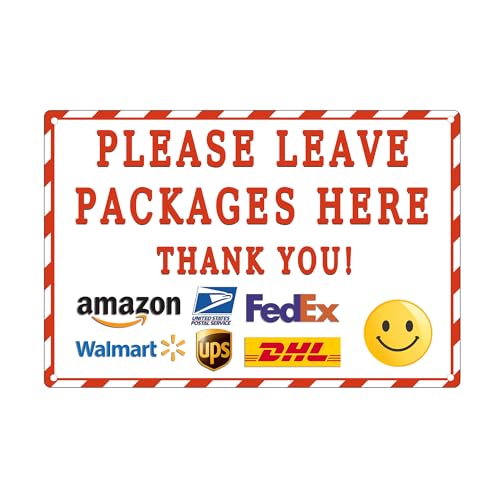 Package Delivery Sign Please Leave Packages Here Metal Sign 8 x 12 Inch