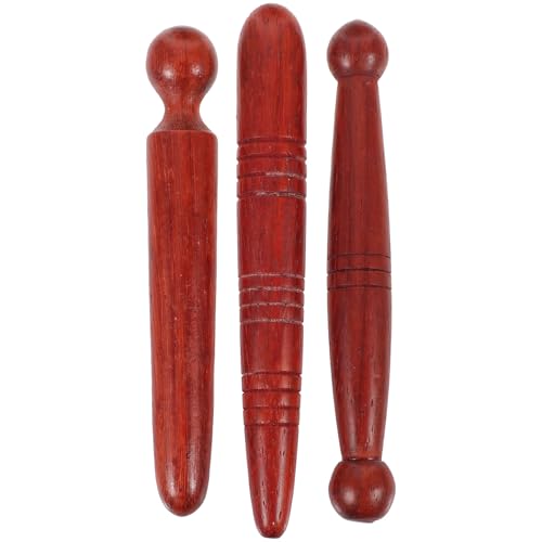 EXQUIMEUBLE Varillas de Masaje de Madera de Palisandro 3 Piezas, Herramienta Manual para Puntos de Acupuntura en Pies y Manos, Masajeador para Mejorar Circulación y Aliviar Estilo Aleatorio